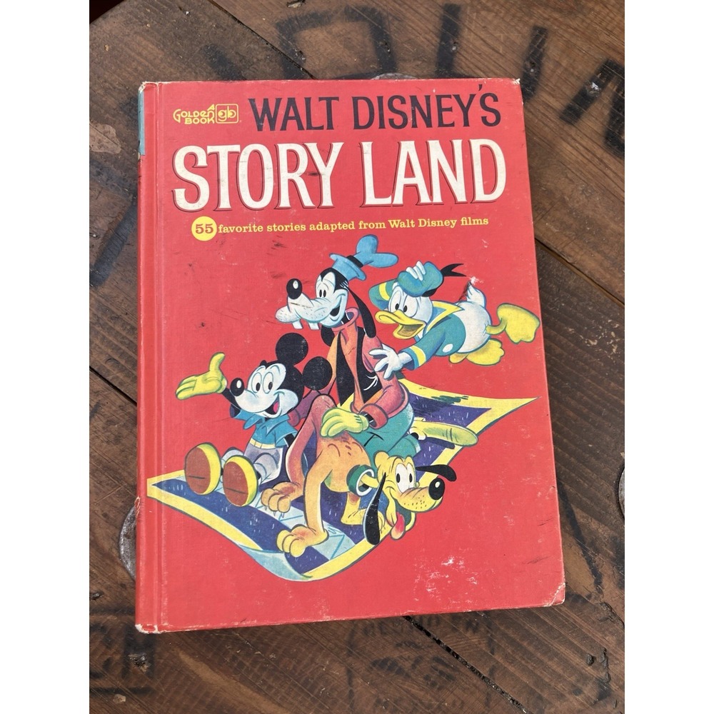 Vintage Walt Disney Story Land Book 1962 Golden Press Hardcover 55 Stories